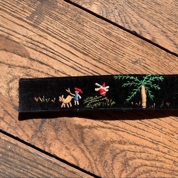 Mid Century Embroidered Velvet Belt main image 5